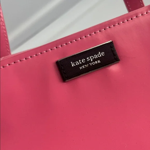 Kate Spade Sam Icon Small Tote Spazzolato Leather Feather Pink - Picture 8 of 8